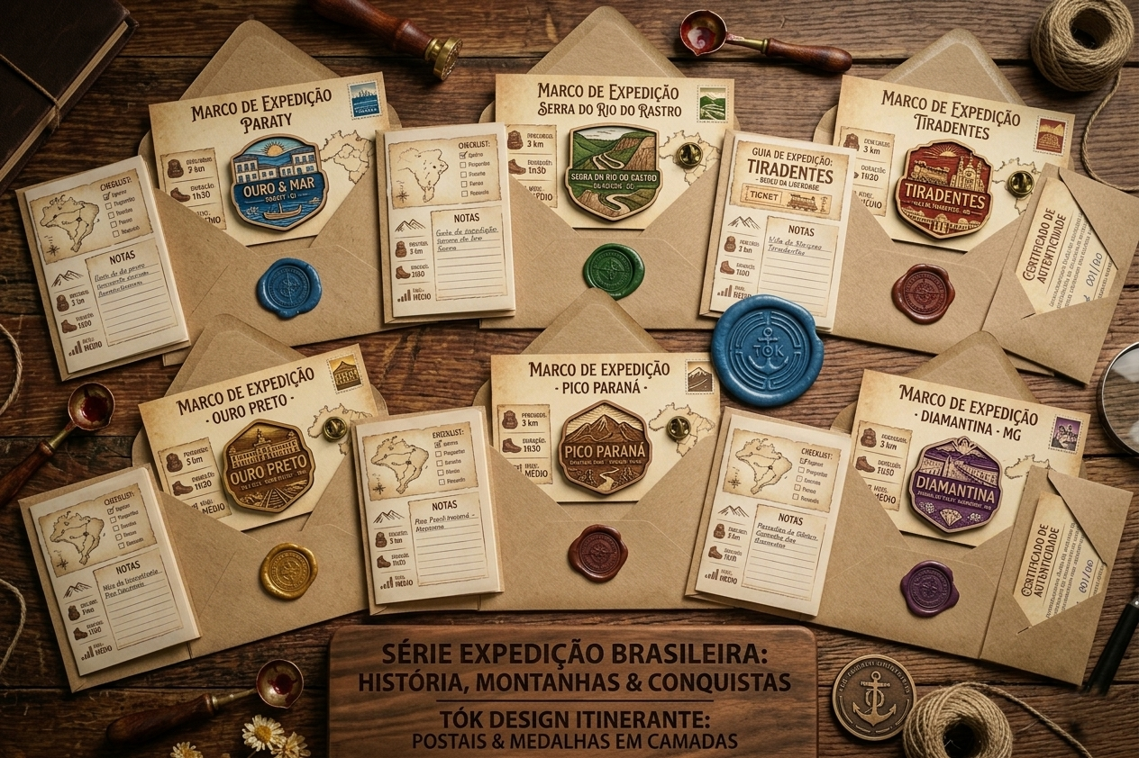 Marcos de Expedição — Série Estrada Real & Cumes